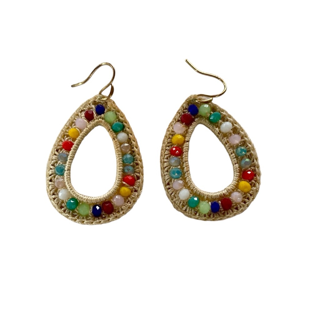 C&C California Rainbow Beaded and Woven Earrings